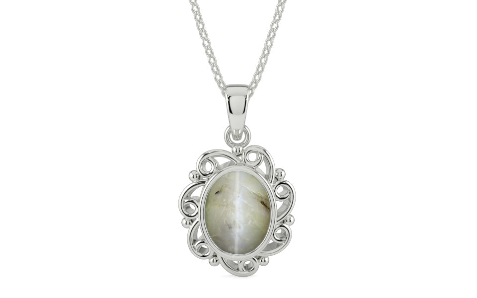 Sterling Silver Cat's Eye Pendant Prime Quality (P5)