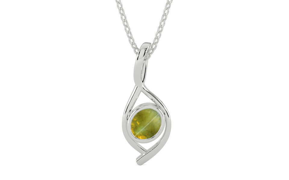 Sterling Silver Cat's Eye Pendant Rare Quality (P1)