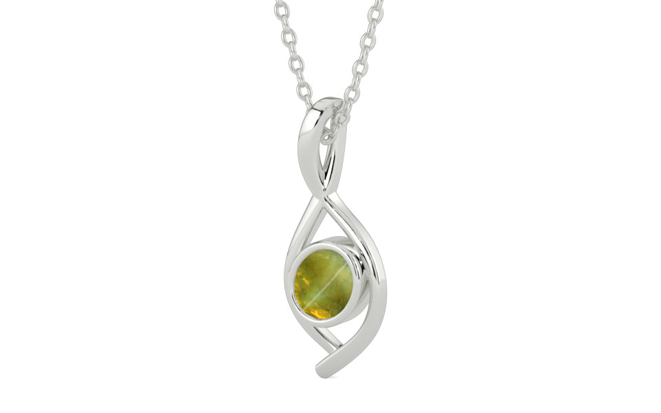 Sterling Silver Cat's Eye Pendant Rare Quality (P1)