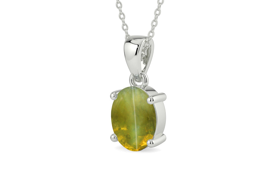 Sterling Silver Cat's Eye Pendant Rare Quality (P10)