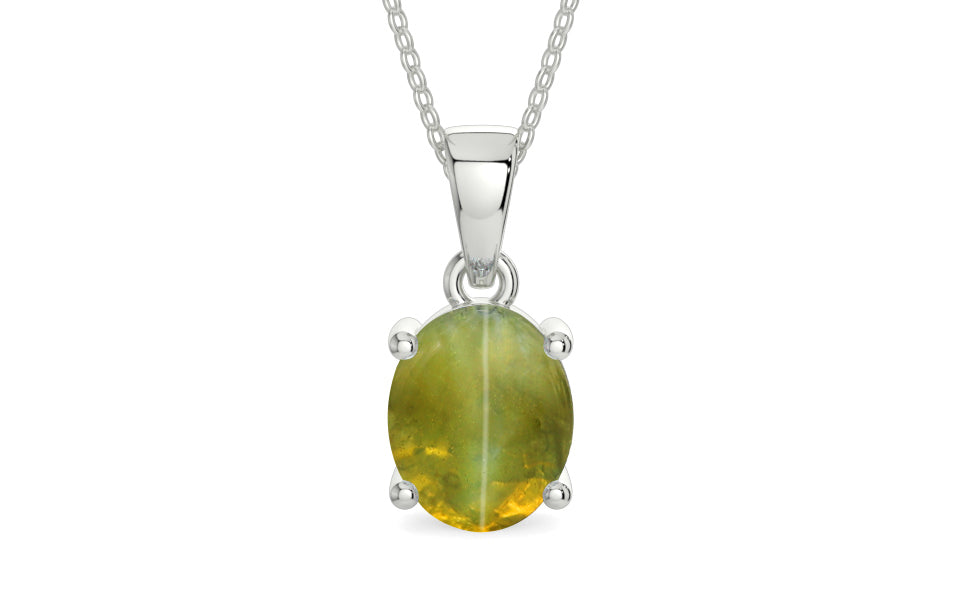 Sterling Silver Cat's Eye Pendant Rare Quality (P10)