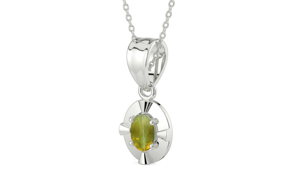 Sterling Silver Cat's Eye Pendant Rare Quality (P11)