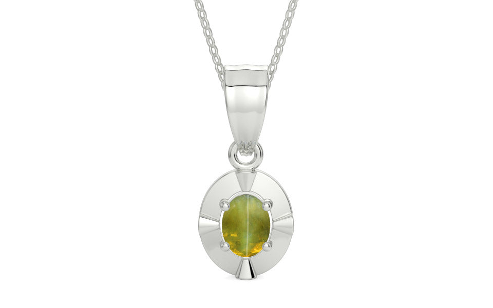 Sterling Silver Cat's Eye Pendant Rare Quality (P11)