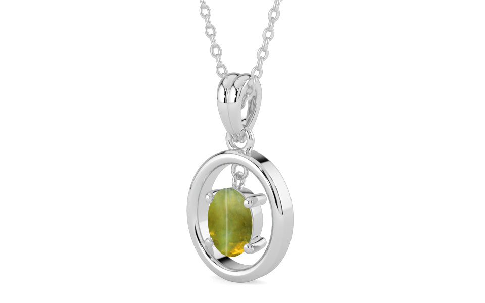 Sterling Silver Cat's Eye Pendant Rare Quality (P2)