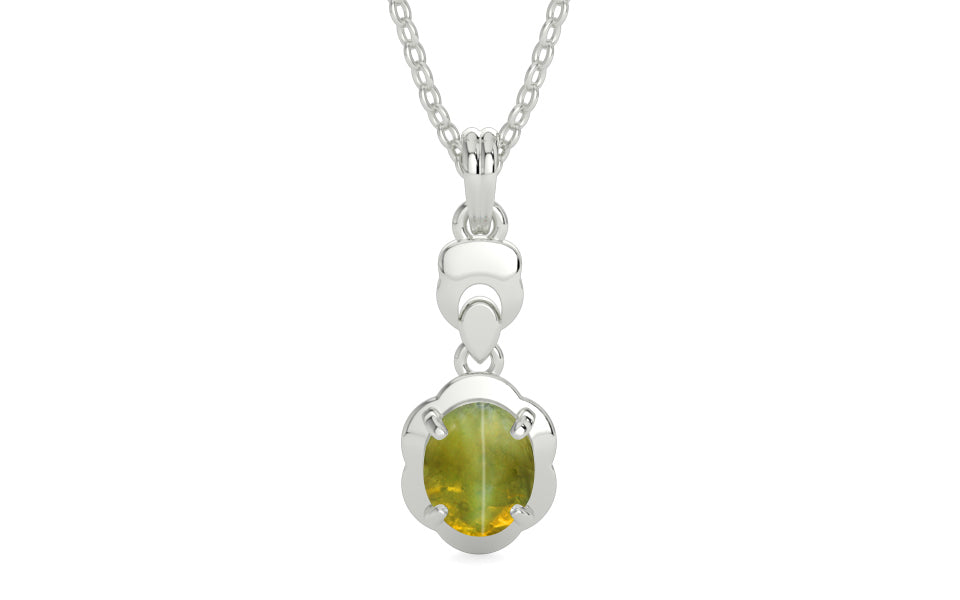 Sterling Silver Cat's Eye Pendant Rare Quality (P6)
