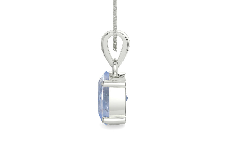 Sterling Silver Ceylon Blue Sapphire Pendant Fine Quality (P10)