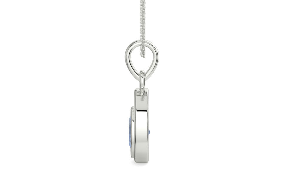 Sterling Silver Ceylon Blue Sapphire Pendant Fine Quality (P12)
