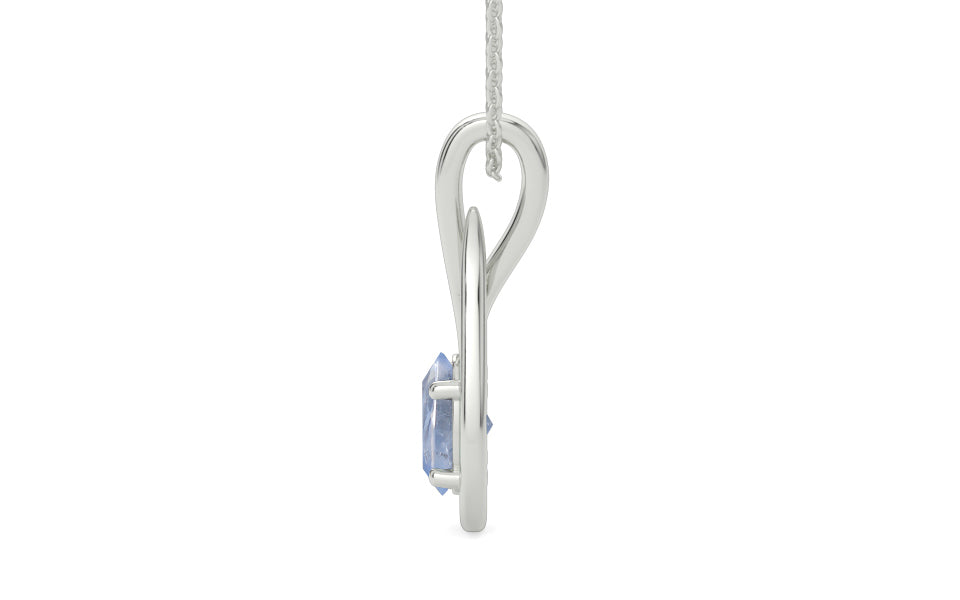 Sterling Silver Ceylon Blue Sapphire Pendant Fine Quality (P9)