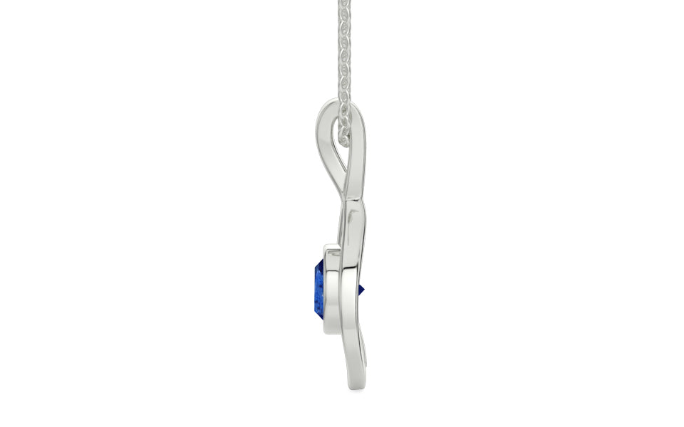 Sterling Silver Ceylon Blue Sapphire Pendant Limited Quality (P1)
