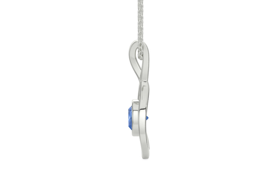 Sterling Silver Ceylon Blue Sapphire Pendant Prime Quality (P1)