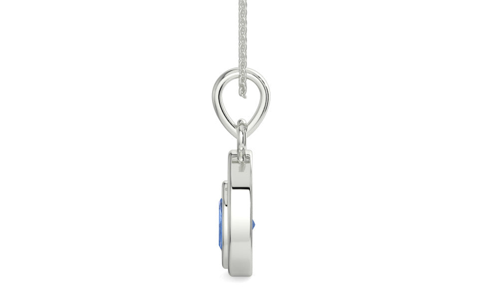 Sterling Silver Ceylon Blue Sapphire Pendant Prime Quality (P12)