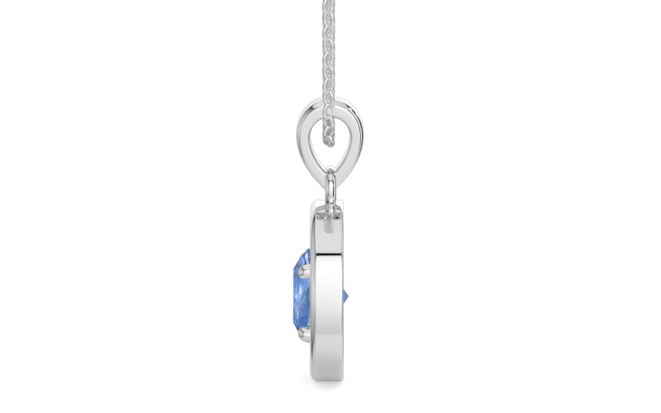 Sterling Silver Ceylon Blue Sapphire Pendant Prime Quality (P2)