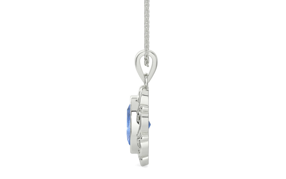 Sterling Silver Ceylon Blue Sapphire Pendant Prime Quality (P5)