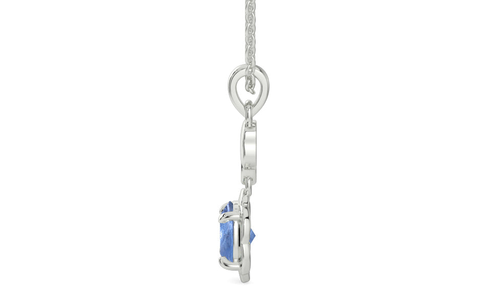 Sterling Silver Ceylon Blue Sapphire Pendant Prime Quality (P6)