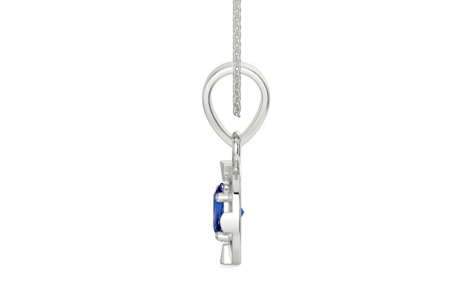 Sterling Silver Ceylon Blue Sapphire Pendant Rare Quality (P11)