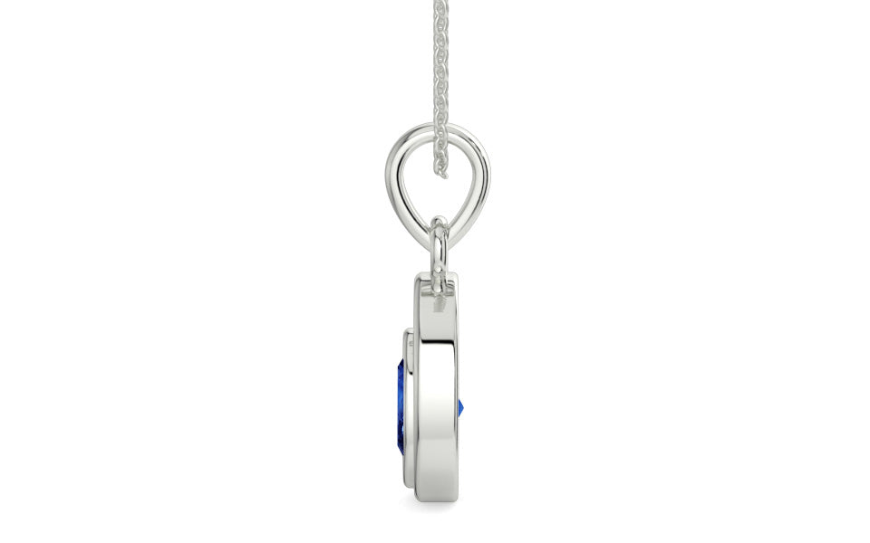 Sterling Silver Ceylon Blue Sapphire Pendant Rare Quality (P12)