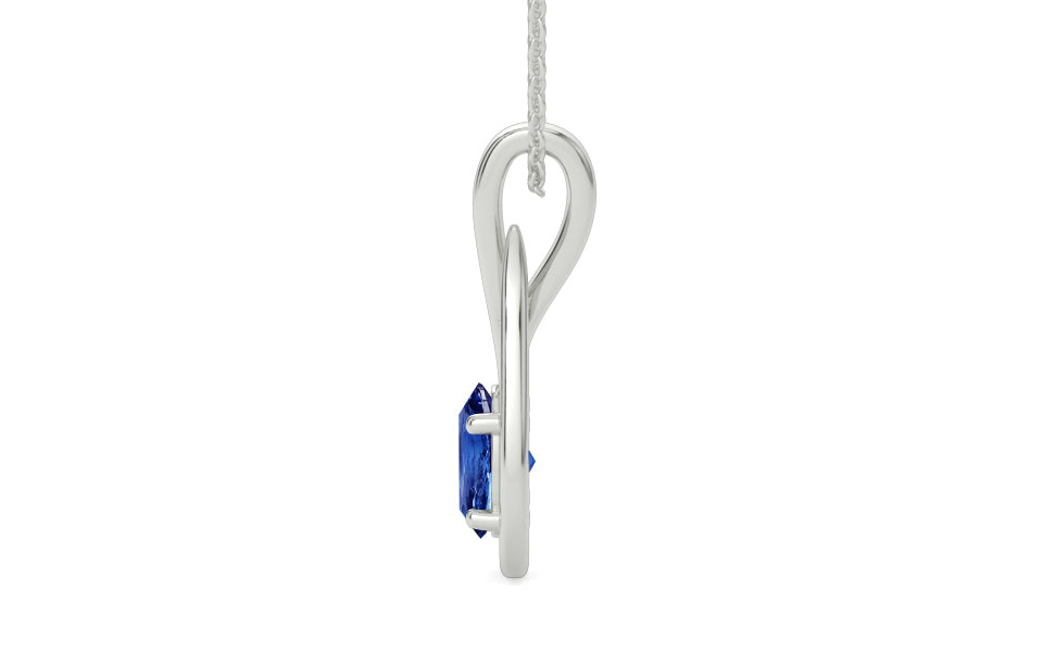 Sterling Silver Ceylon Blue Sapphire Pendant Rare Quality (P9)