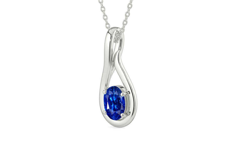 Sterling Silver Ceylon Blue Sapphire Pendant Rare Quality (P9)