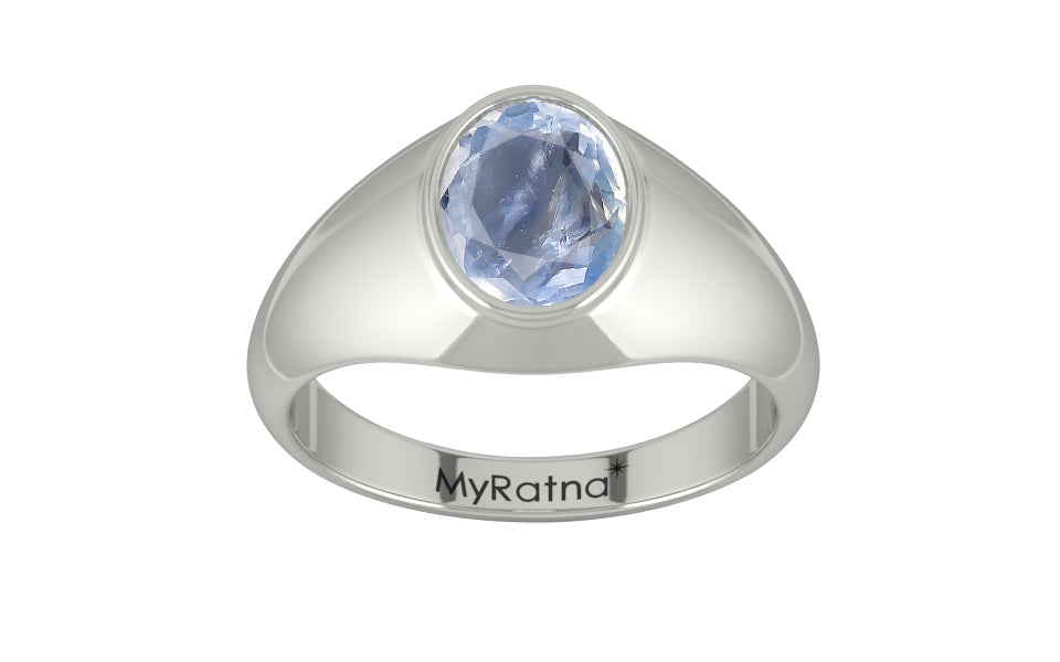 Sterling Silver Ceylon Blue Sapphire Ring Fine Quality (R12)