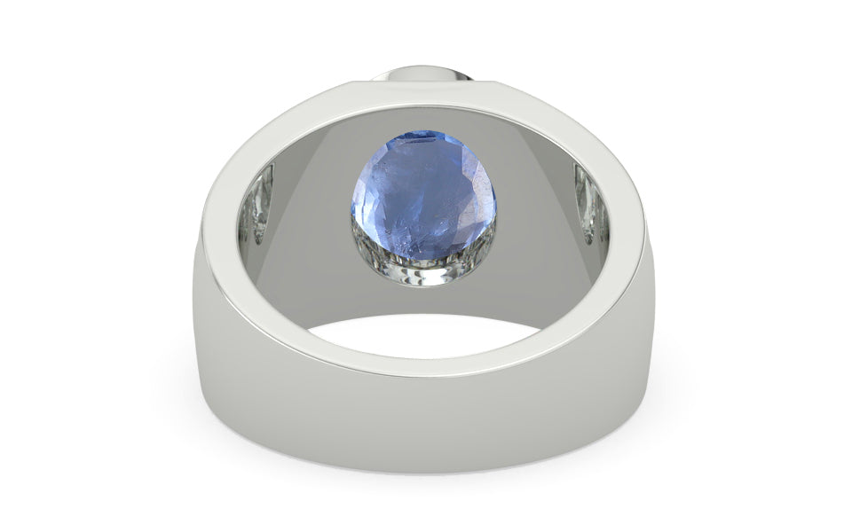 Sterling Silver Ceylon Blue Sapphire Ring Prime Quality (R1)