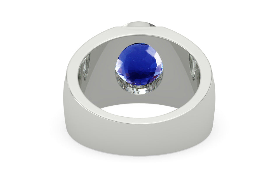Sterling Silver Ceylon Blue Sapphire Ring Rare Quality (R1)