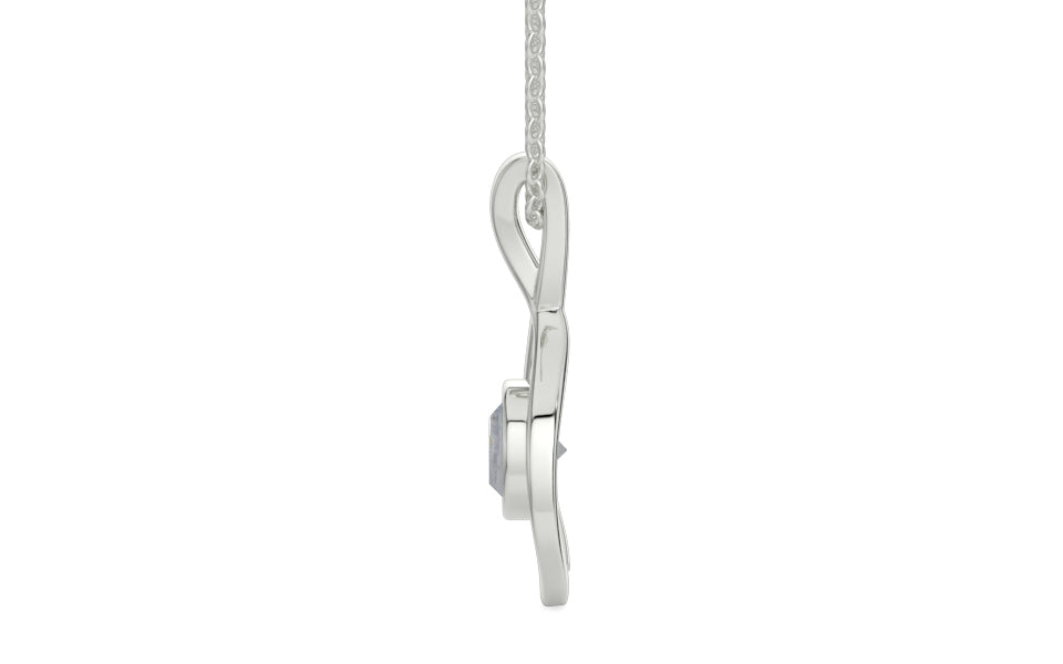 Sterling Silver Ceylon White Sapphire Pendant Fine Quality (P1)