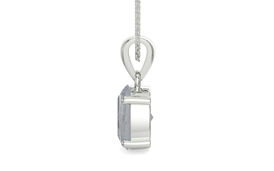Sterling Silver Ceylon White Sapphire Pendant Fine Quality (P10)
