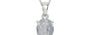 Sterling Silver Ceylon White Sapphire Pendant Fine Quality (P10)
