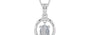 Sterling Silver Ceylon White Sapphire Pendant Fine Quality (P2)