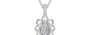 Sterling Silver Ceylon White Sapphire Pendant Fine Quality (P3)