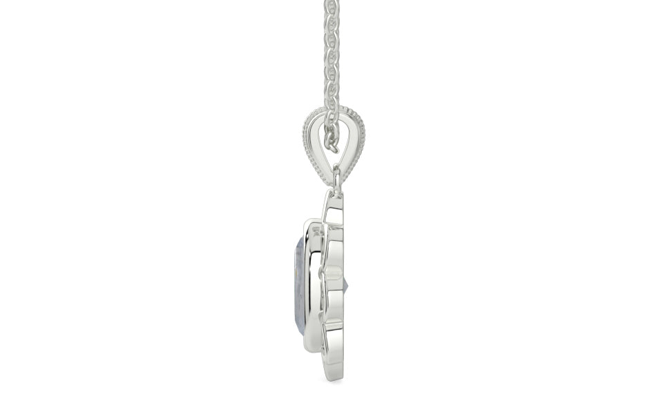 Sterling Silver Ceylon White Sapphire Pendant Fine Quality (P3)