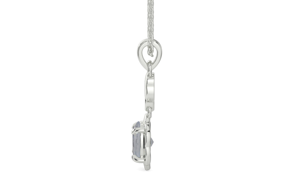 Sterling Silver Ceylon White Sapphire Pendant Fine Quality (P6)