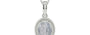 Sterling Silver Ceylon White Sapphire Pendant Fine Quality (P7)