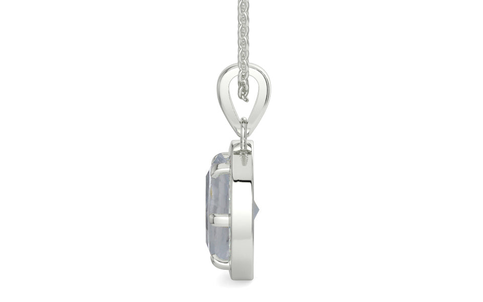 Sterling Silver Ceylon White Sapphire Pendant Fine Quality (P8)