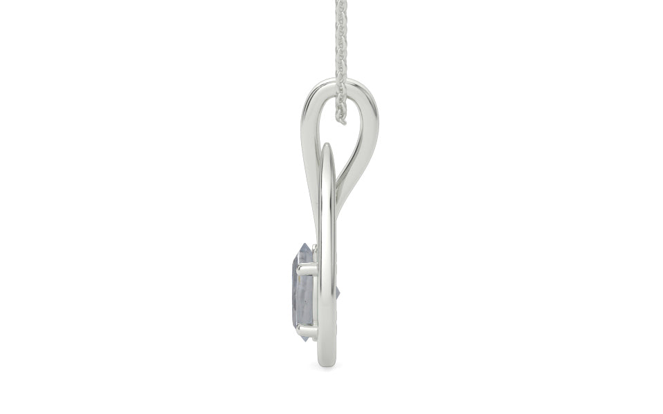 Sterling Silver Ceylon White Sapphire Pendant Fine Quality (P9)
