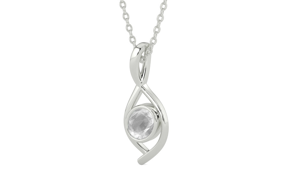 Sterling Silver Ceylon White Sapphire Pendant Limited Quality (P1)