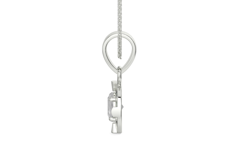 Sterling Silver Ceylon White Sapphire Pendant Limited Quality (P11)