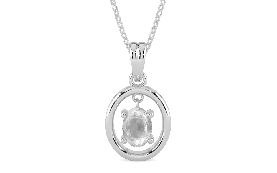 Sterling Silver Ceylon White Sapphire Pendant Limited Quality (P2)