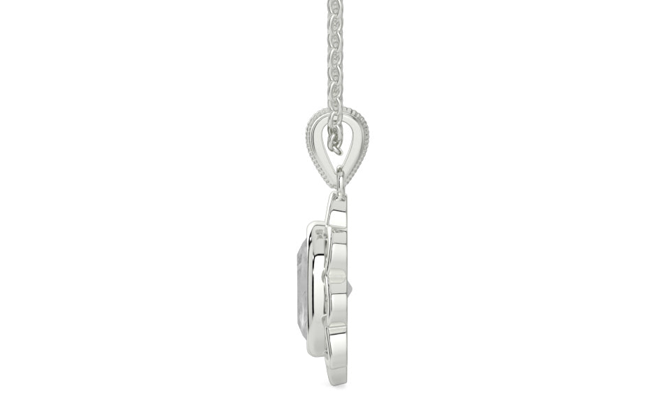 Sterling Silver Ceylon White Sapphire Pendant Limited Quality (P3)