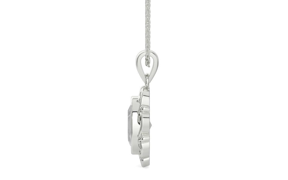 Sterling Silver Ceylon White Sapphire Pendant Limited Quality (P5)