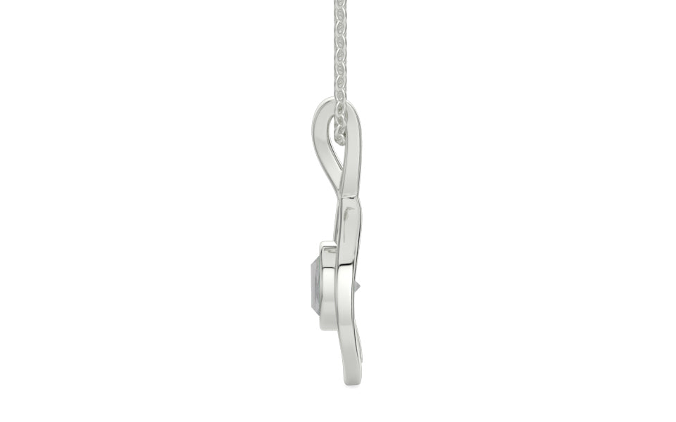 Sterling Silver Ceylon White Sapphire Pendant Prime Quality (P1)