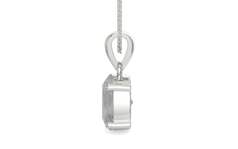 Sterling Silver Ceylon White Sapphire Pendant Prime Quality (P10)