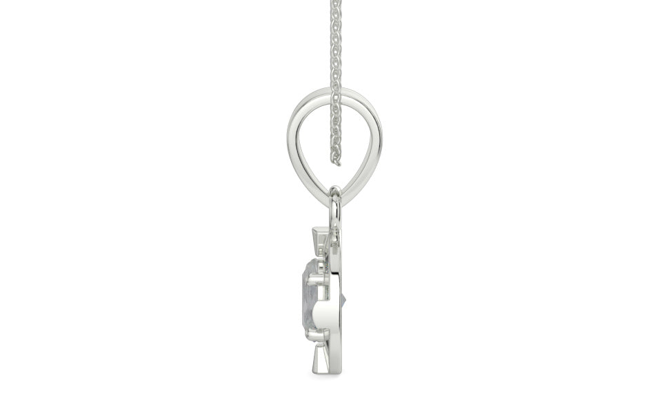 Sterling Silver Ceylon White Sapphire Pendant Prime Quality (P11)