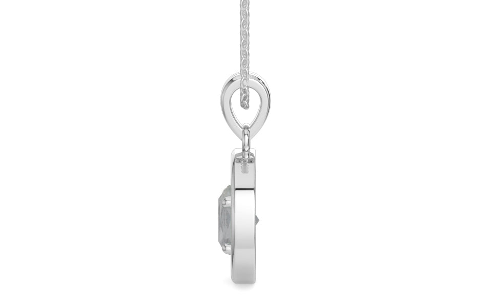 Sterling Silver Ceylon White Sapphire Pendant Prime Quality (P2)