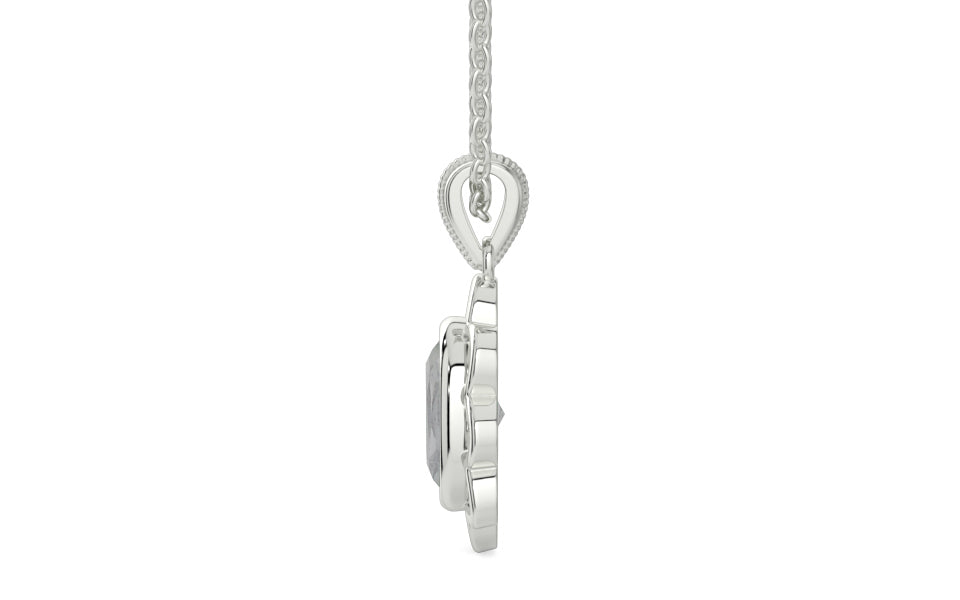 Sterling Silver Ceylon White Sapphire Pendant Prime Quality (P3)