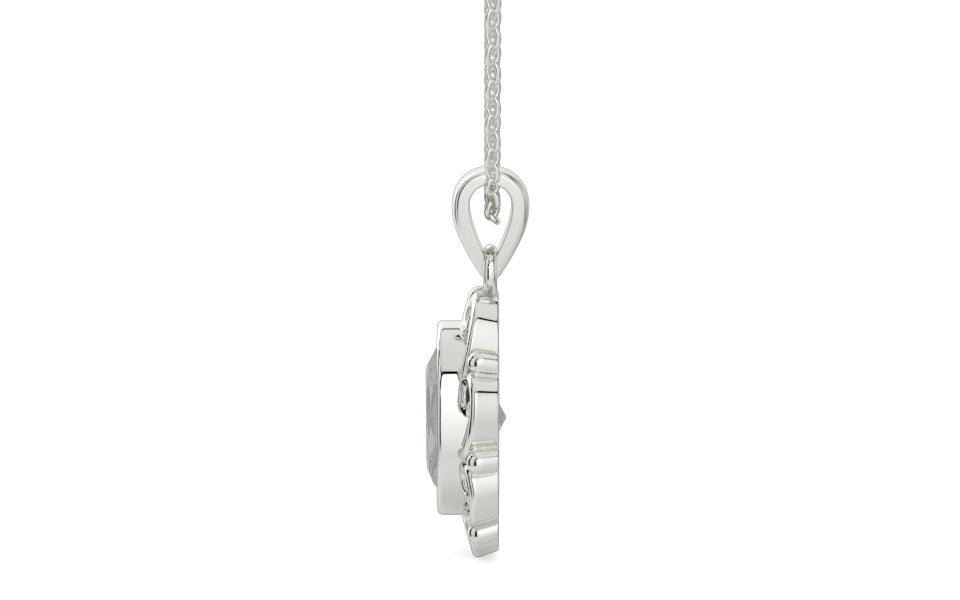 Sterling Silver Ceylon White Sapphire Pendant Prime Quality (P5)