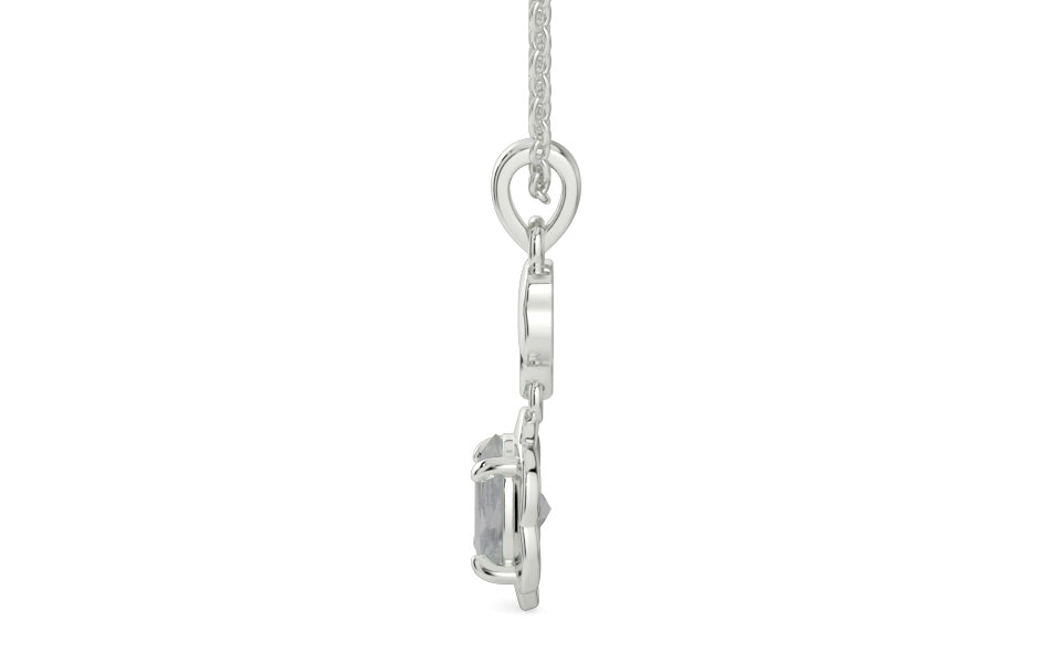 Sterling Silver Ceylon White Sapphire Pendant Prime Quality (P6)