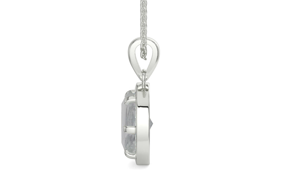 Sterling Silver Ceylon White Sapphire Pendant Prime Quality (P8)