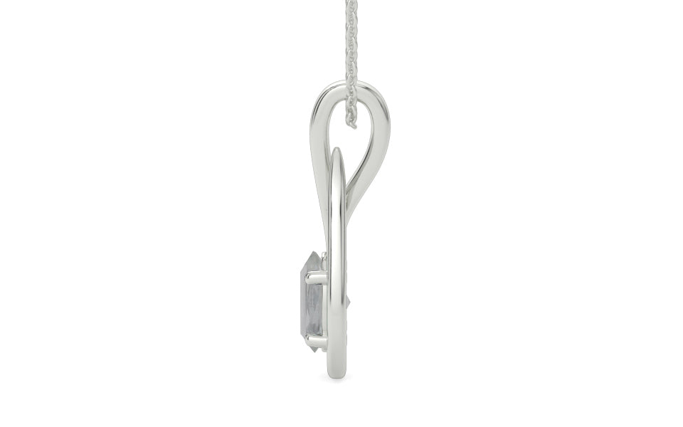 Sterling Silver Ceylon White Sapphire Pendant Prime Quality (P9)