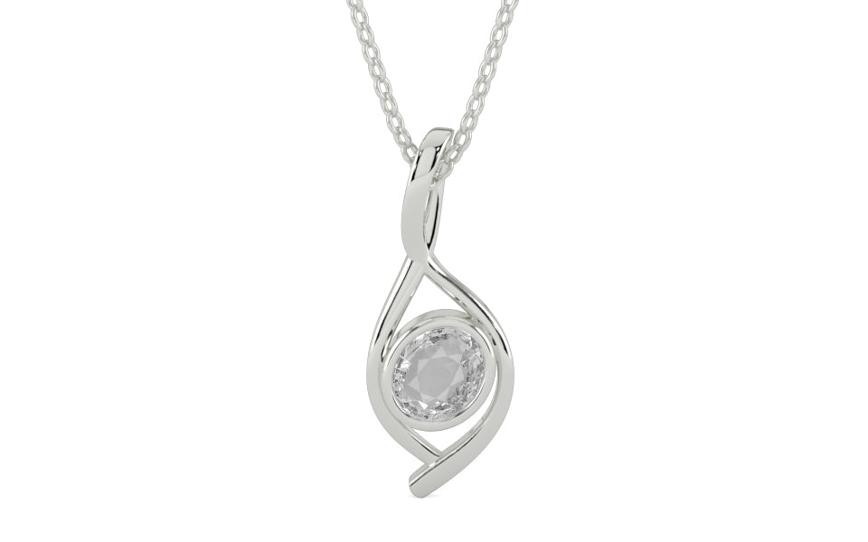 Sterling Silver Ceylon White Sapphire Pendant Rare Quality (P1)